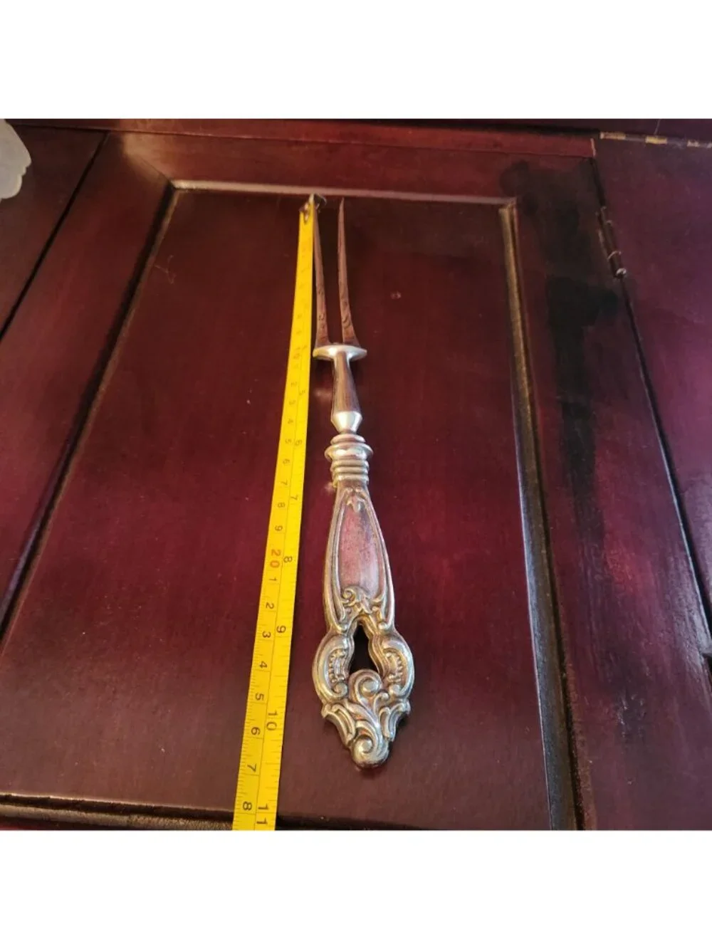 Vintage 1950's Stainless Steel Carving Fork with Finger Guard